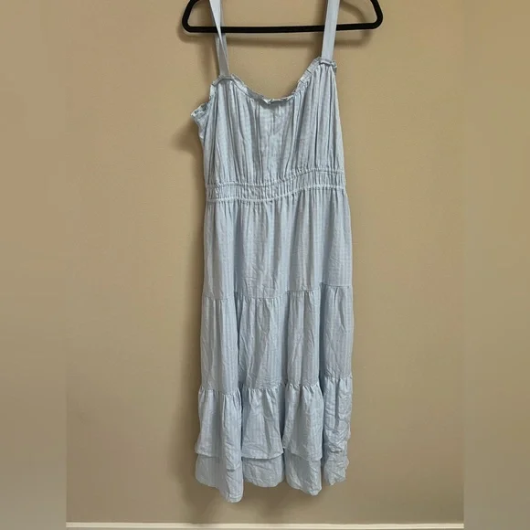 PAIGE Blue Tiered dress- size L - Picture 4 of 11